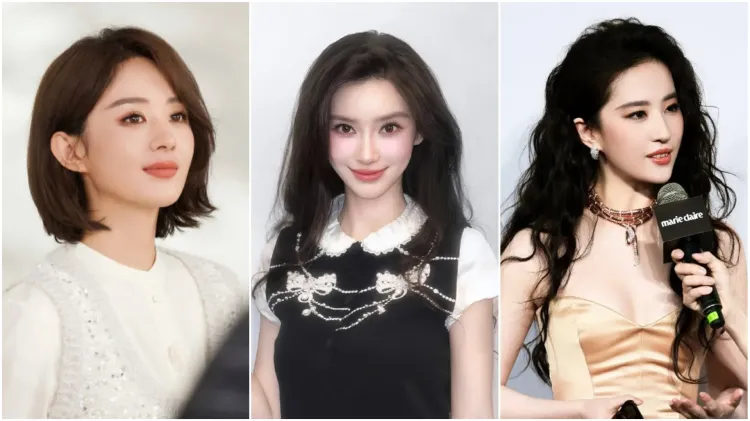 (dari kiri) Zhao Liying, Liu Yifei, Angelababy. Foto: Dok. Weibo
