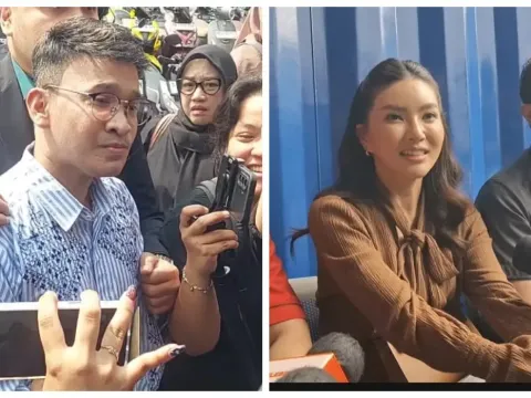 Ruben Onsu dan Sarwendah di sidang mediasi pertama