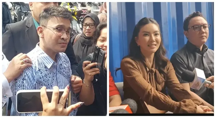 Ruben Onsu dan Sarwendah di sidang mediasi pertama