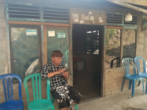 Suasana rumah Kadek Darmawan di Desa Sidetapa Kecamatan Banjar Kabupaten Buleleng Bali