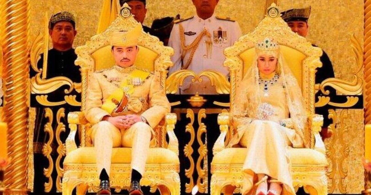 Pernikahan Sultan Brunei dan istrinya. Foto; Dok. Net