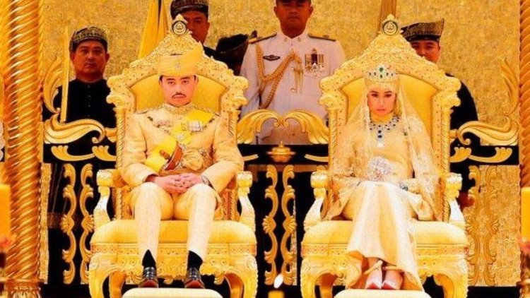 Pernikahan Sultan Brunei dan istrinya. Foto; Dok. Net