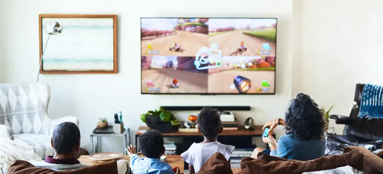 Ilustrasi orang tua bermain game bersama anak