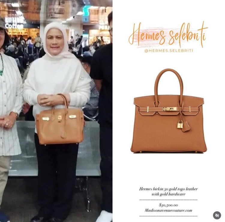 Iriana Jokowi Hermes Iriana Jokowi menenteng tas Hermes seharga setengah miliar rupiah. Foto. Dok. Instagram @hermes.selebriti