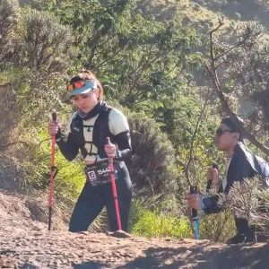 Ismi Melinda dalam partisipasinya di Merapi Merbabu de Trail