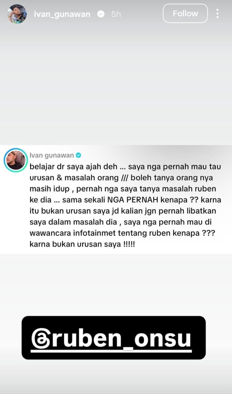 Ivan Gunawan Konflik Ruben Onsu Ivan Gunawan tidak mau ikut campur urusan Ruben Onsu. Foto: Dok. Instagram @ivan_gunawan