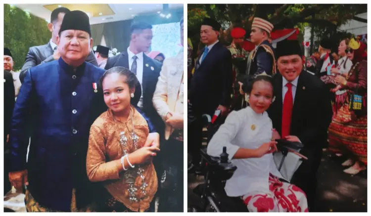 Momen Savia saat bertemu Presiden Prabowo Subianto dan Menpora Erick Thohir