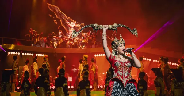 Raisa saat tampil sebagai Srikandi dalam Pagelaran Sabang Merauke 2026 yang mengambil tema Hikayat Srikandi Nusantara Raisa saat tampil sebagai Srikandi dalam Pagelaran Sabang Merauke 2026 yang mengambil tema Hikayat Srikandi Nusantara