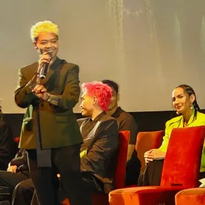 Reza Arap di konferensi pers Harusnya Horror