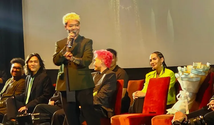 Reza Arap di konferensi pers Harusnya Horror