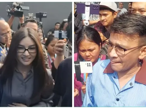 Sarwendah dan Ruben Onsu di PN Jakarta Selatan