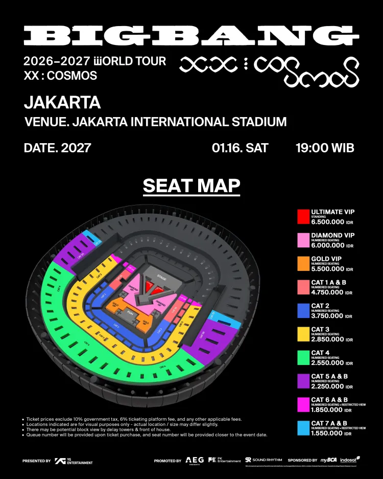 Seat Plan BIGBANG Jakarta 2027 Seat plan konser BIGBANG Jakarta 2027. Foto: Dok. Instagram @pkentertainment