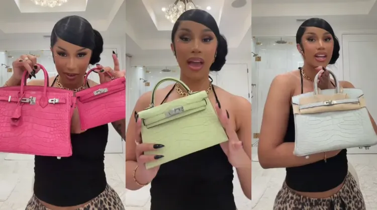Koleksi tas Hermes milik Cardi B. Foto: Dok. TikTok @iamcardib