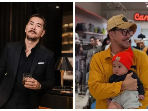 Aktor Ferry Salim bersama cucu pertamanya