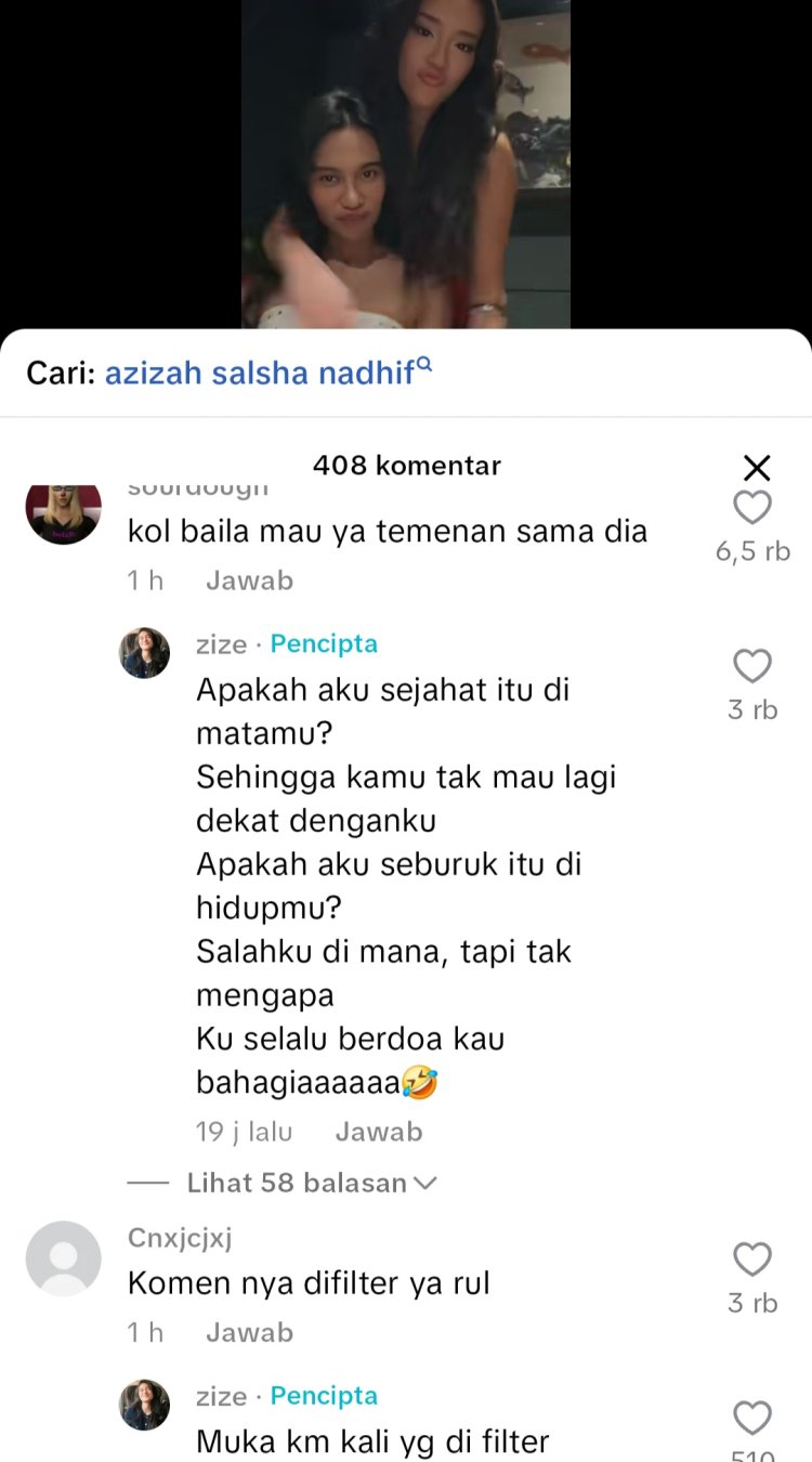 Azizah salsha baila no na Komentar Azizah Salsha terhadap komentar jahat netizen (Foto: TikTok/azizahsalshaa)