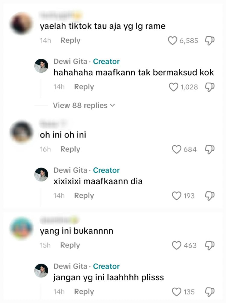 Dewi Gita Sinden OVJ 2017 Dewi Gita menanggapi komentar netizen di TikTok. Foto: Dok. tangkapan layar TikTok