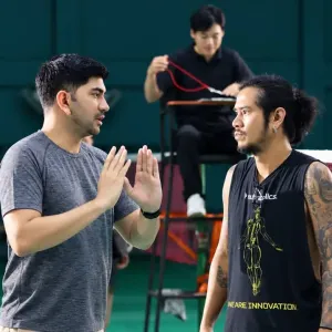 Gandhi Fernando saat proses produksi Badminton Boys