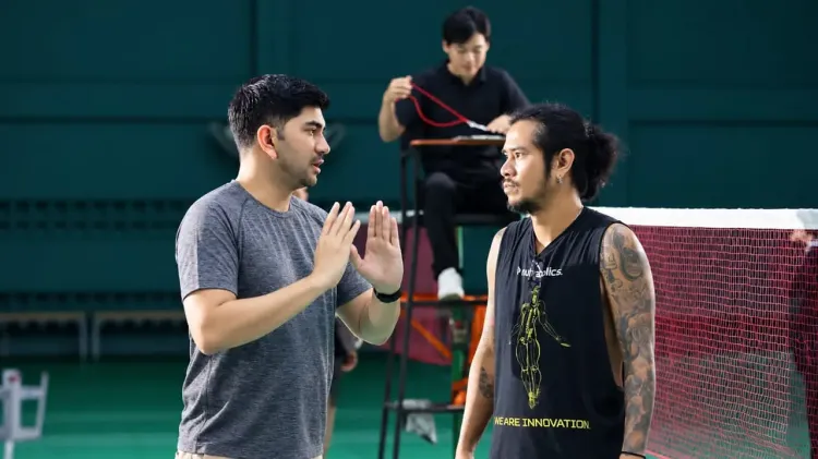 Gandhi Fernando saat proses produksi Badminton Boys