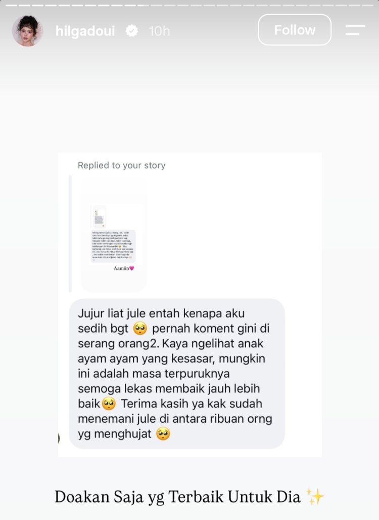 Julia prastini jule vape 2 Dukungan netizen untuk Julia Prastini (Foto: Instagram/hilgadoui)