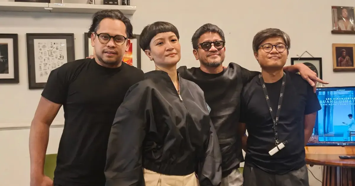 Lea Simanjuntak saat proses produksi video klip