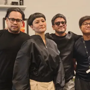 Lea Simanjuntak saat proses produksi video klip