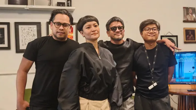 Lea Simanjuntak saat proses produksi video klip