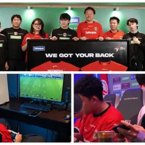 Para atlet dan official Timnas Esports Indonesia