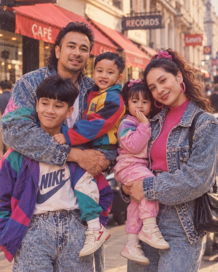 Raffi Ahmad Tren 80an Potret keluarga Raffi Ahmad ala tahun 80-an. Foto: Dok. Instagram @raffinagita1717