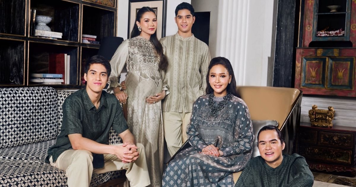 Maia Estianty bersama tiga putra dan menantu perempuannya. (Foto: Instagram Maia Estianty)