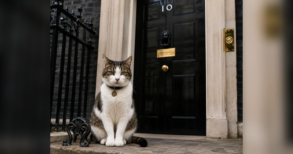 Larry the Cat di Kantor Perdana Menteri Inggris.(Foto: Kantor Perdana Menteri)