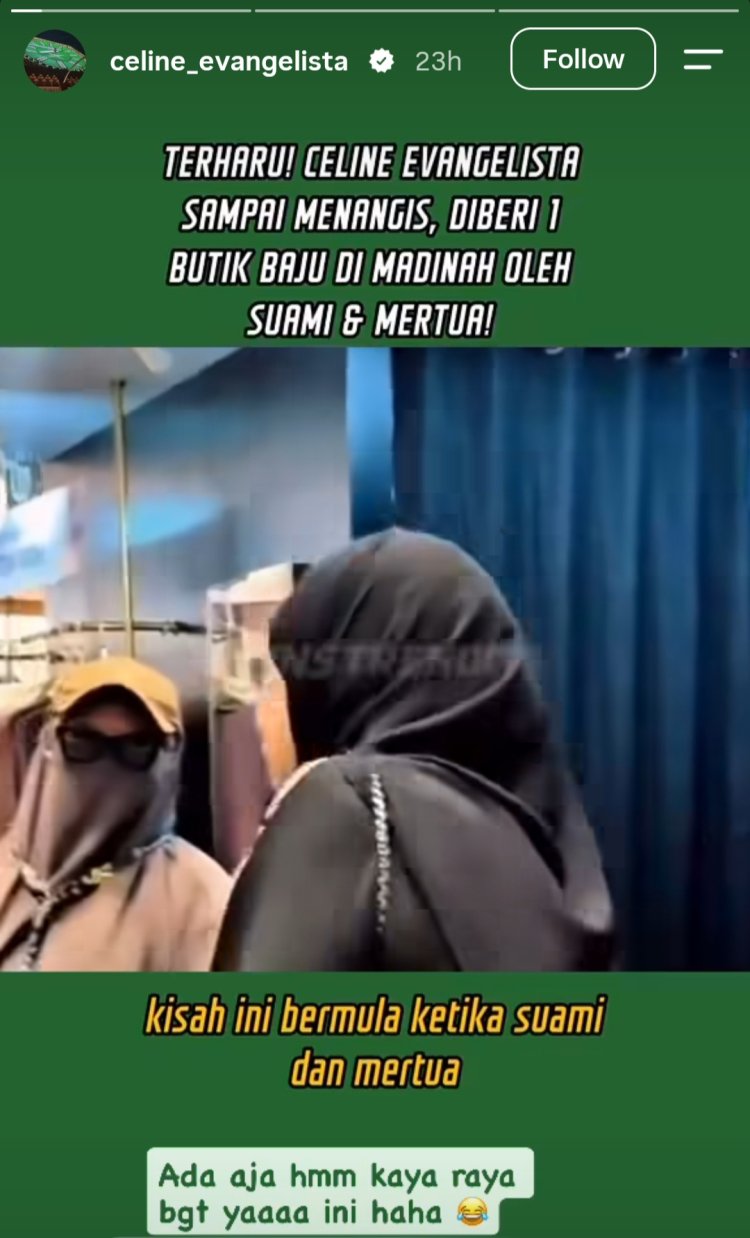 Celine evangelista 2 Tanggapan Celine soal dibelikan butik oleh suami dan mertua (Foto: Instagram/celine_evangelista)