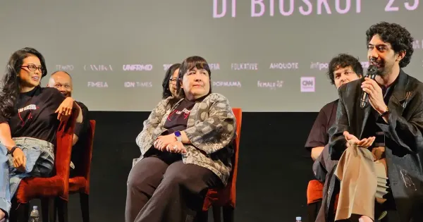 Eva Celia, Leila S Chudori dan Reza Rahadian Eva Celia, Leila S Chudori dan Reza Rahadian