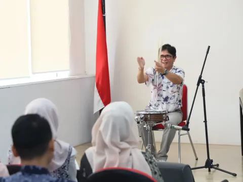 Gilang Ramadhan saat kelas literasi di Perpusnas RI
