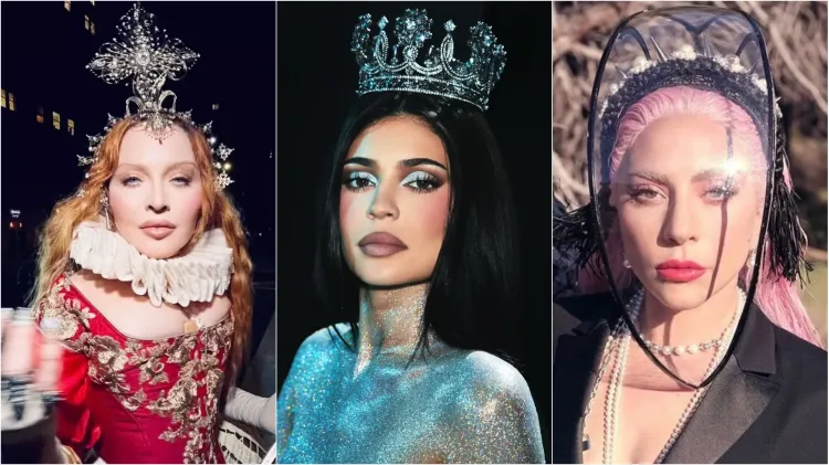 Karya Rinaldy Yunardi Madonna, Kylie Jenner, dan Lady Gaga memakai aksesori karya Rinaldy Yunardi. Foto : Dok. Instagram @rinaldyyunardiofficial