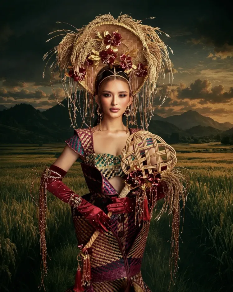 Busana yang merepresentasikan wanita petani Indonesia. Foto: Dok. Instagram @officialmissglobalindonesia