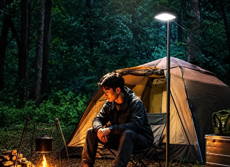 Lampu tenaga surya untuk aktivitas luar ruang