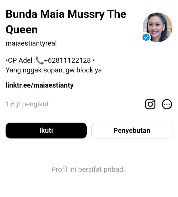 Maia Estianty Threads Akun Threads Maia Estianty diprivat. Foto: Dok. tangkapan layar Threads