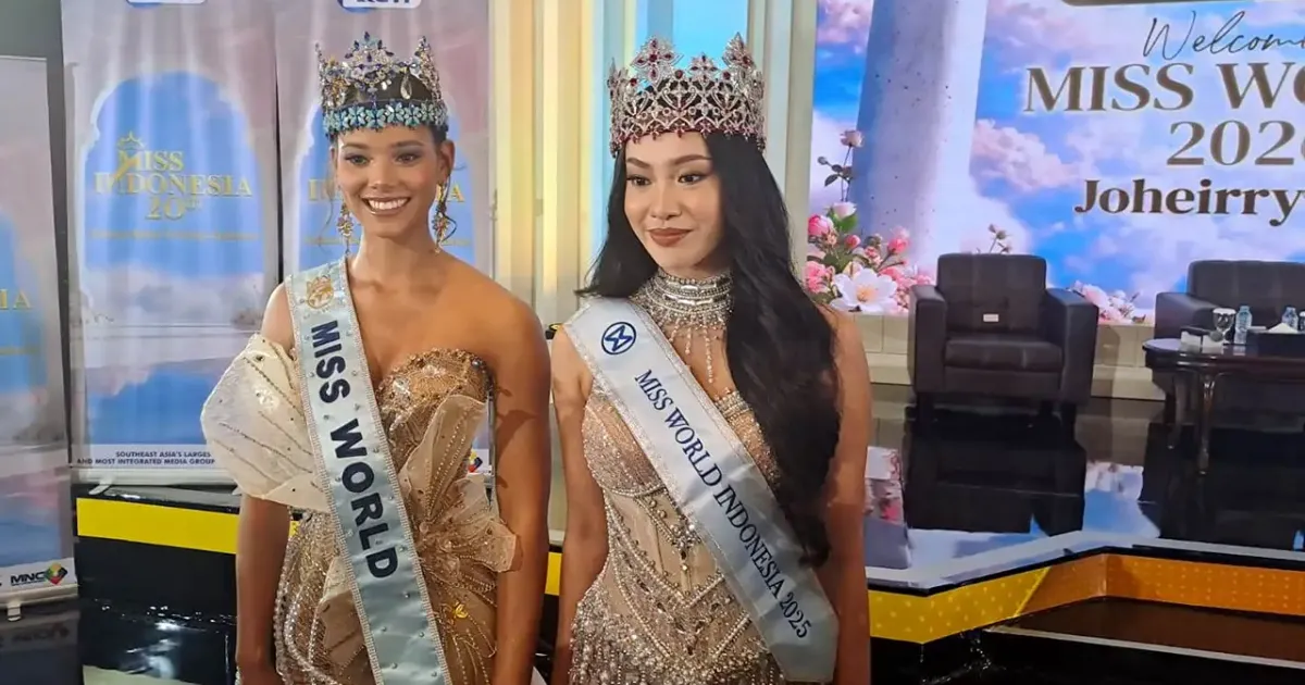 Miss World 2026 Joheirry Mola bersama Miss Indonesia 2025 Audrey Bianca