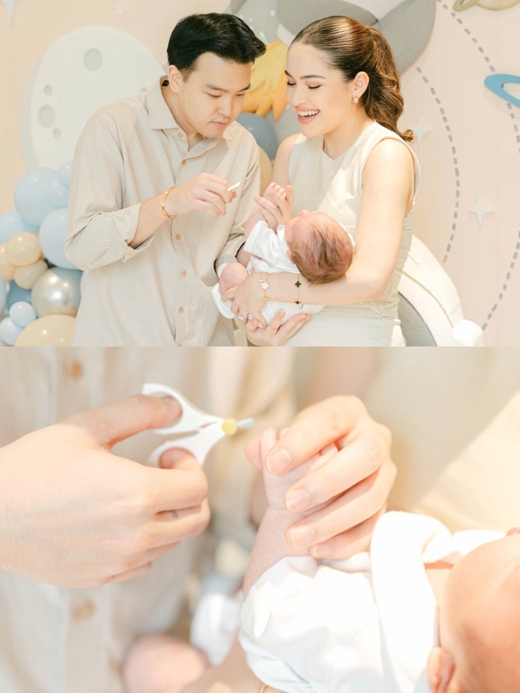 Nicole parham anak 2 Saat melakukan tradisi gunting rambut dan kuku pertama (Foto: Instagram/nicoleparham)