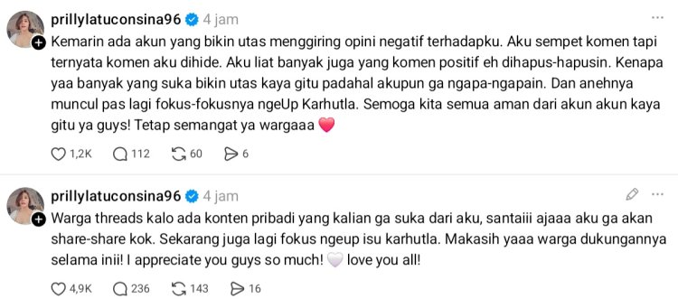 Prilly Latuconsina Kritik Threads
