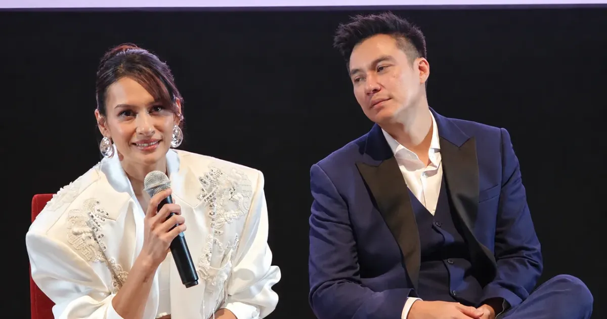 Raihaanun dan Baim Wong dalam Gala Premiere Beautiful Pain