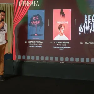 Rama Michael saat menjelaskan proyek film Begu Ganjang