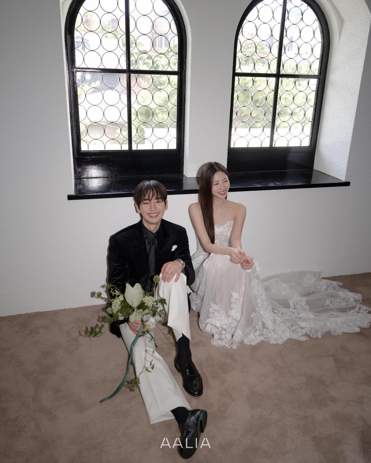 Song Ji Ho dan Kim Sori Prewedding Song Ji Ho dan Kim Sori. Foto: Dok. Instagram @aalia_official_