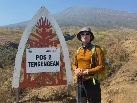 Tarra Budiman di Gunung Rinjani