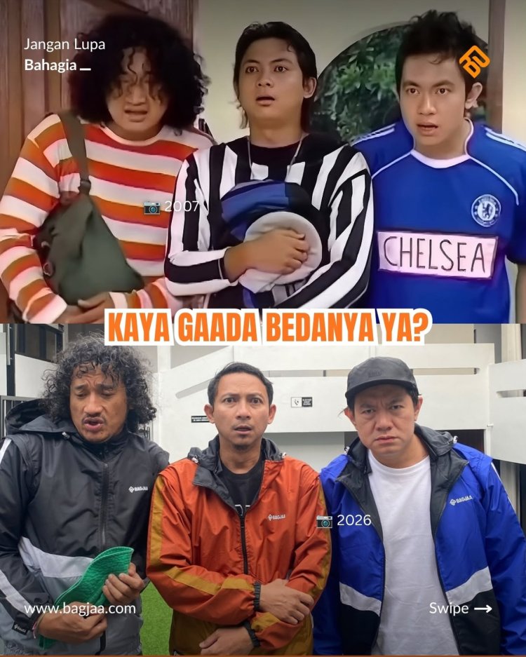 Trio bajaj para pencari tuhan ppt Trio Bajaj dulu (atas) dan sekarang (bawah) (Foto: Instagram/adenbajaj)