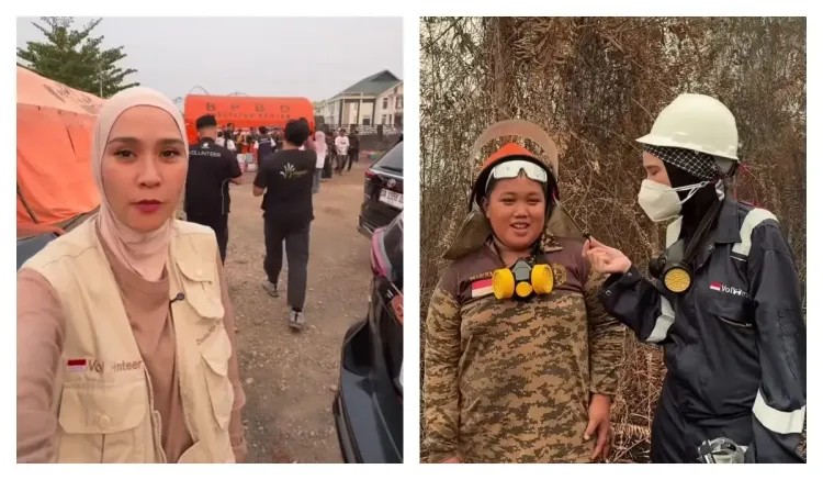 Zaskia Adya Mecca saat terjun langsung melihat kondisi Karhutla di Kalimantan